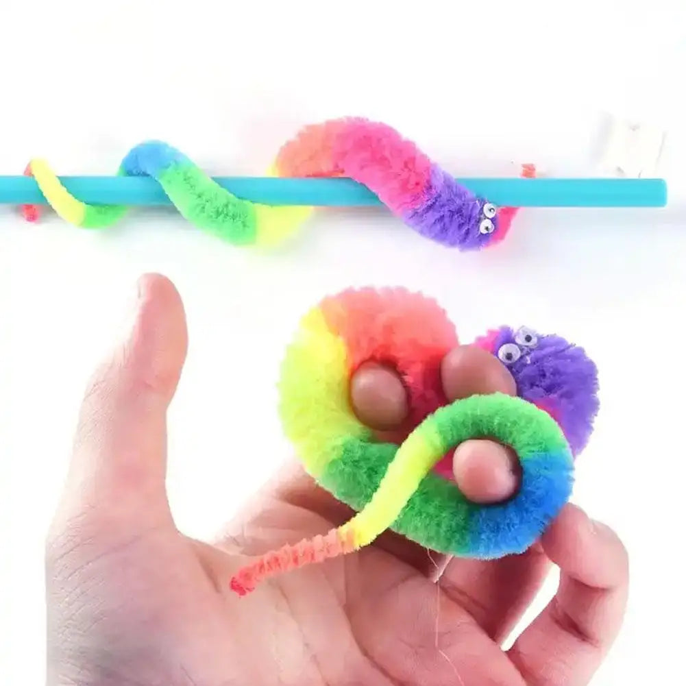 Novelty Funny Props Twisty Magic Worm Trick Toys For Kids Caterpillars On A Invisible String Fuzzy Worm Magic Caterpillar