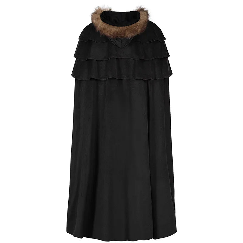 Halloween Unisex Dark Gothic Cloak Coat Cape Hooded Shawl Wizard Priest Robe - Big Tim's Magic Emporium