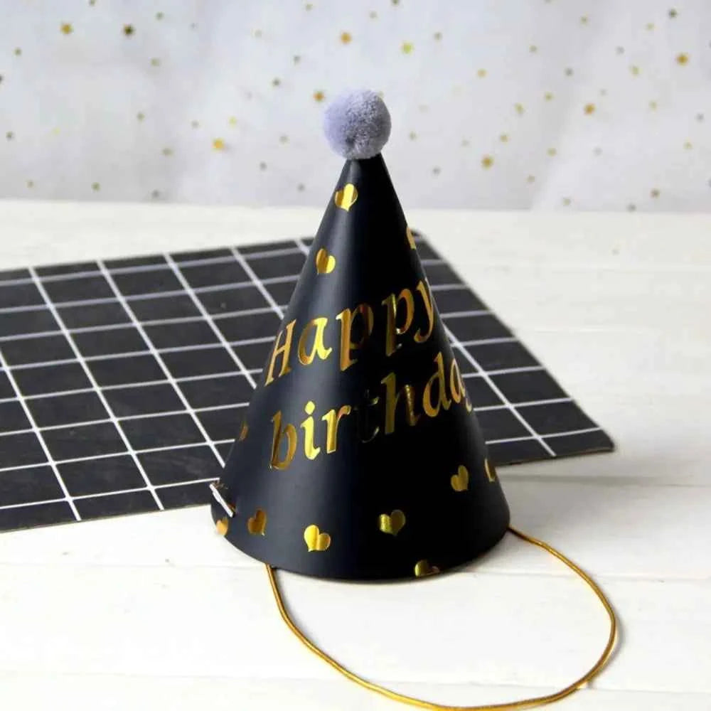 Happy Birthday Party Hats DIY Handmade Cap Crown Baby Shower Decoration Boy Girl Birthday Party Photo Props