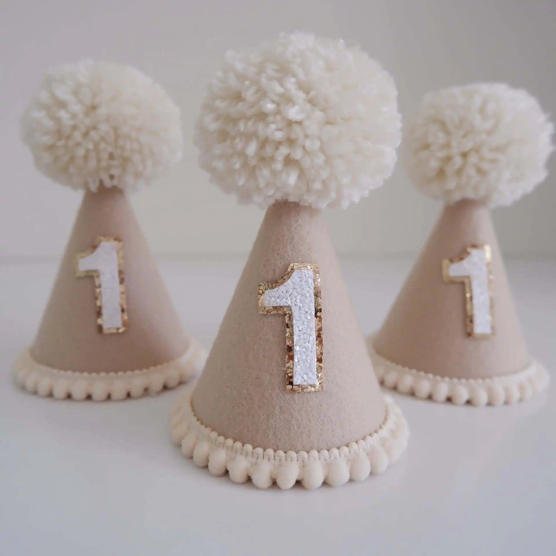 Neutral party hat, 1st birthday, 2nd birthday crown, Cake smash prop, birthday crown, party hat, first birthday girl, boy. - Big Tim's Magic Emporium