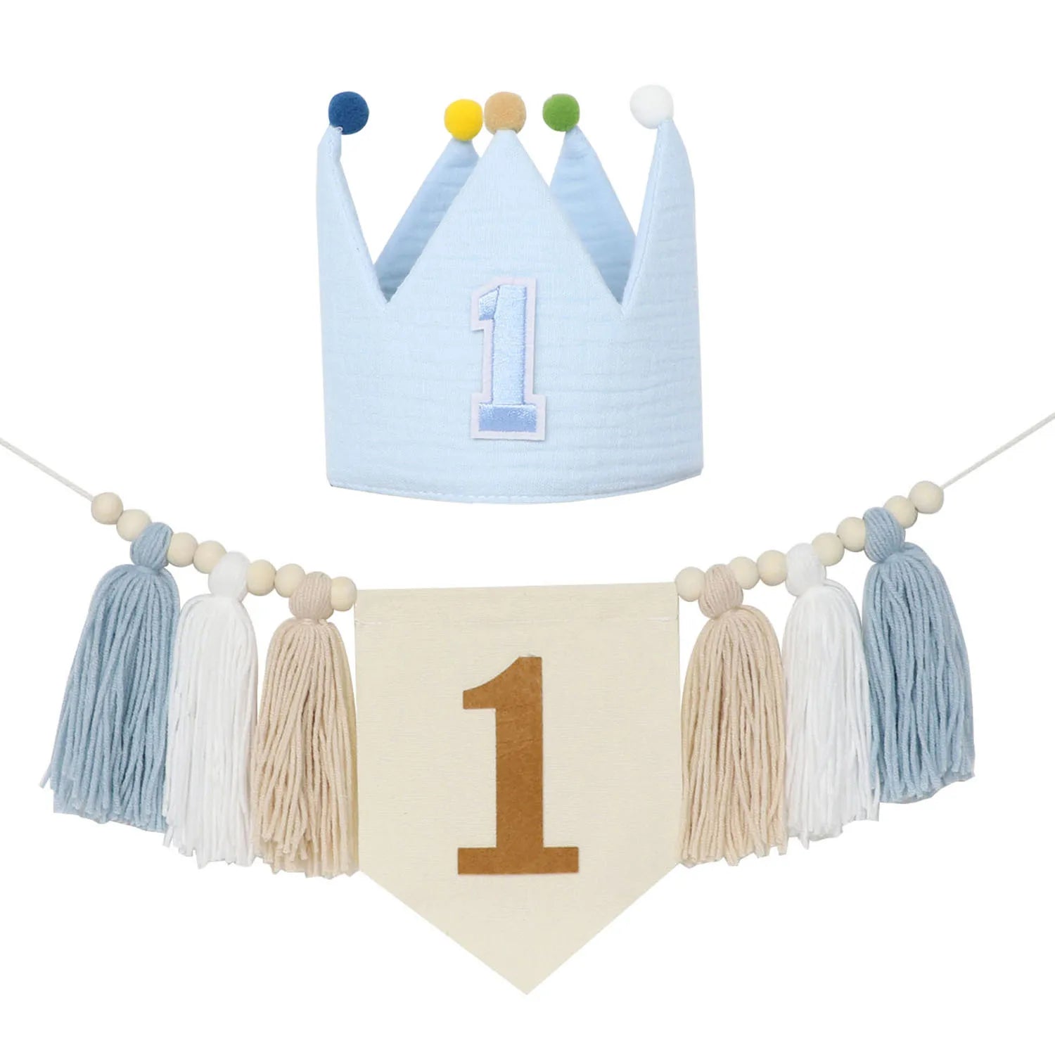 Baby Boy Girls First 1st Birthday Party Decorations Backdrop Wall Hangings Decorative for Kids Bedroom Nursery Wall Decor