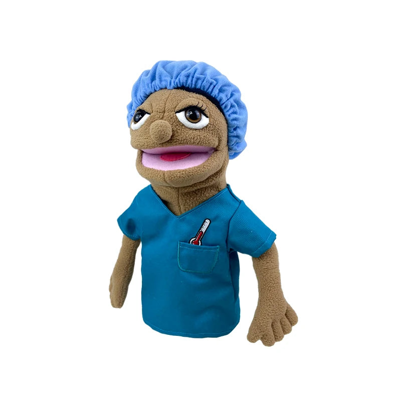 Cute Cartoon Profession Series Hand Puppet Plush Doctor Police Officer Nurse Teacher Job Puppet Ventriloquism Doll - Big Tim's Magic Emporium