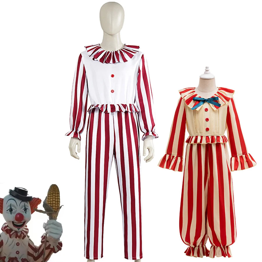 Clown Cosplay Costume New Movie Clown in A Cornfield Cosplay Jumpsuit Terror Play Outfit Kid Adult Halloween Party Clown Clothes - Big Tim's Magic Emporium