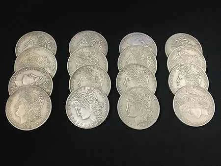 Exploded Morgan By J.C Magic 4 to 16 Coins Close Up Magic Tricks Coin Multiply Illusion Gimmick Accessory Magia Magicians Prop