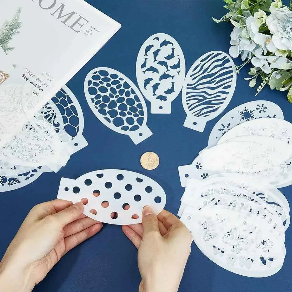 24 Styles Face Paint Stencils Plastic Body Drawing Flower Snowflake Fish Star Tattoo Painting Makeup Temporary Tracing Body