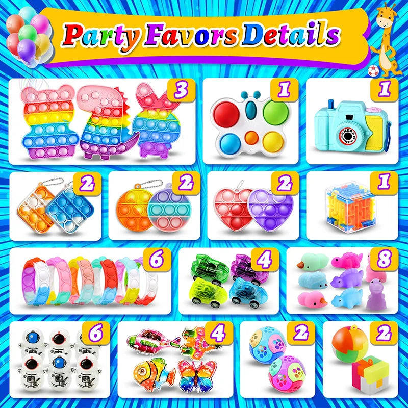 206pcs/pack Kids Party Favors Toys Children Assortment Giveaway Pinata Filler Bulk Toy Stress Relief toys gift for Kids