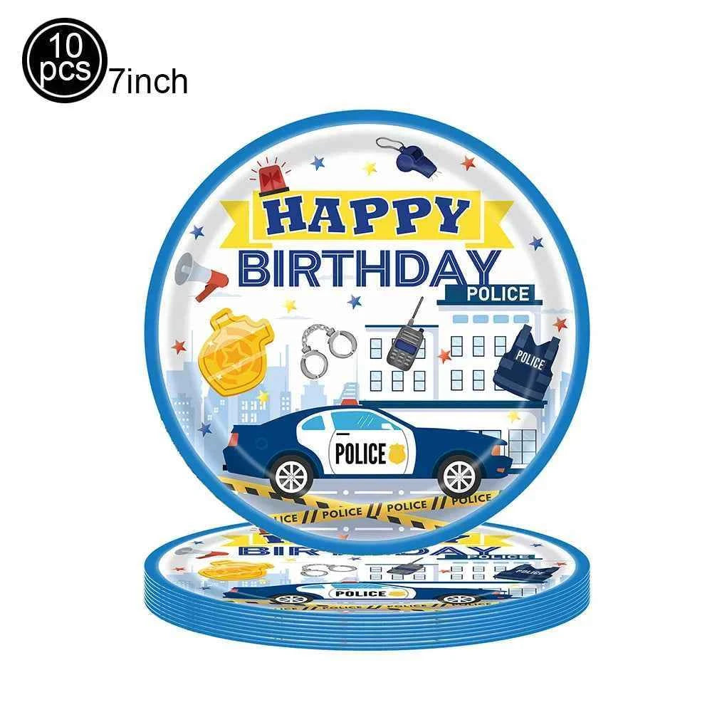 10pc Police Cupcake Toppers Policeman Birthday Cupcake Picks Police Cake Decors Baby Shower Police Theme Birthday Party Supplies