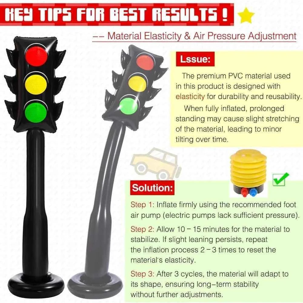 1 59-inch Inflatable PVC Traffic Light Balloon Racing Birthday Party Decor Traffic Light Balloon Vehicle Birthday Party Supplies