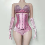 The Stardust Sugar Rush – Pink Feather & Glitter Stage Costume Set