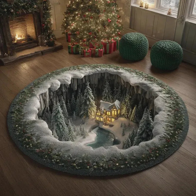 3D Optical Illusion Rug, Hypnotic Black & White Vortex Carpet, Creates A Mesmerizing Infinite Abyss in Your Room Floor Decor