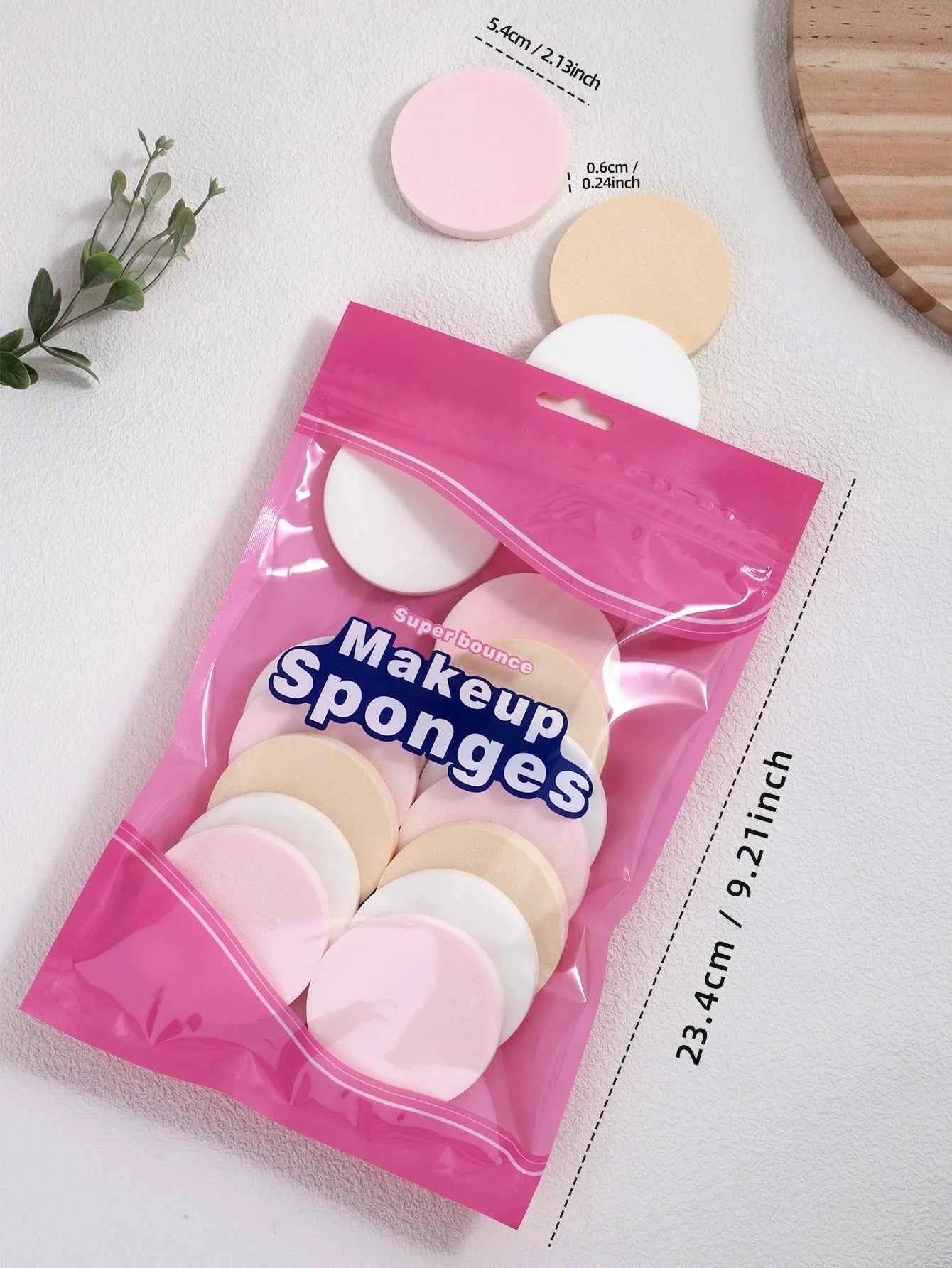 16/ Pack, colorful dry and wet makeup powder puff, round makeup sponge soft facial foundation and make-up tools.