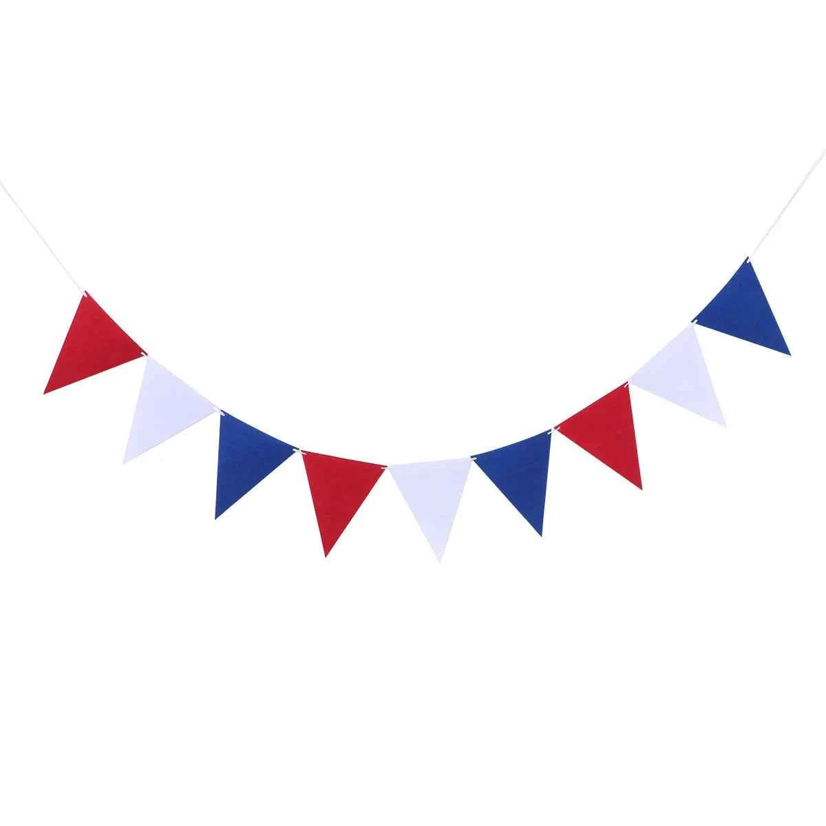 2.5m Fourth of July Bunting Banner Felt Hanging Garland Red Blue White Patriotic Party Decoration Fourth of July Banner