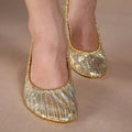 Gold Sequin Belly Dance & Gymnastics Flat Training Shoes
