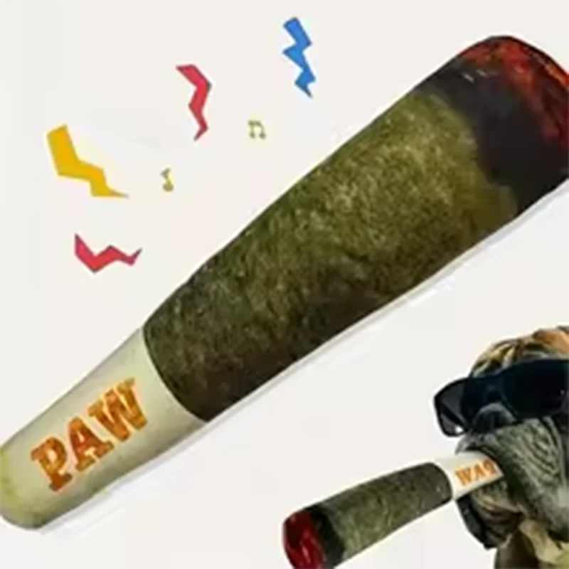 Funny Interactive Dog Toys Cigar Design Plush Squeaky Pet Toys Grinding Teeth Creative Chew Cool Stuffed Gifts for Dog Birthday - Big Tim's Magic Emporium
