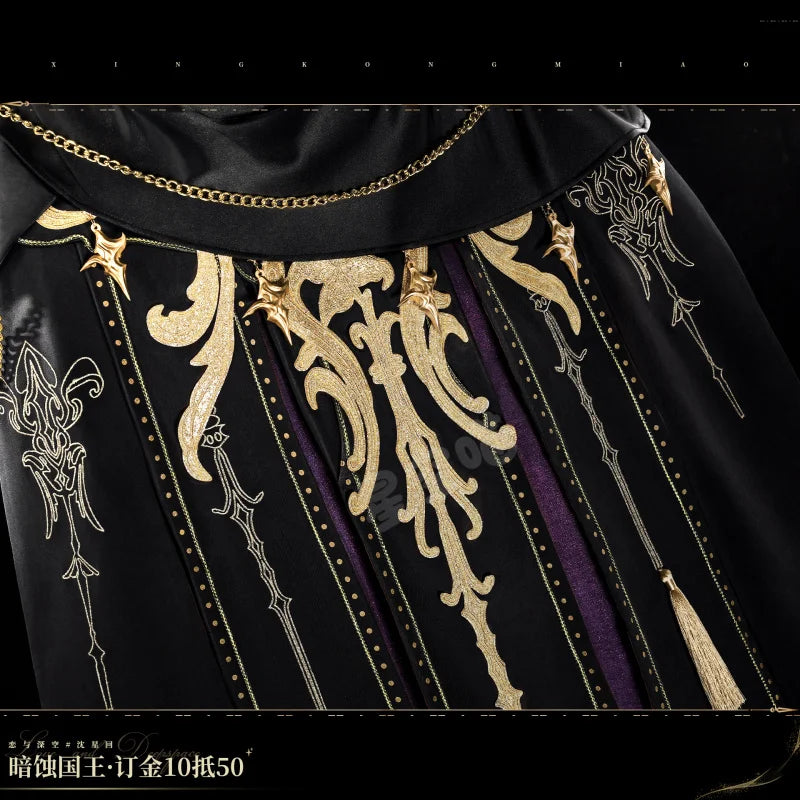 Love and Deepspace Xavier Rafayel Zayne Sylus Cosplay Costume The Dark Eclipse King Cloak Coat Prop Armor Crown Halloween Suit - Big Tim's Magic Emporium