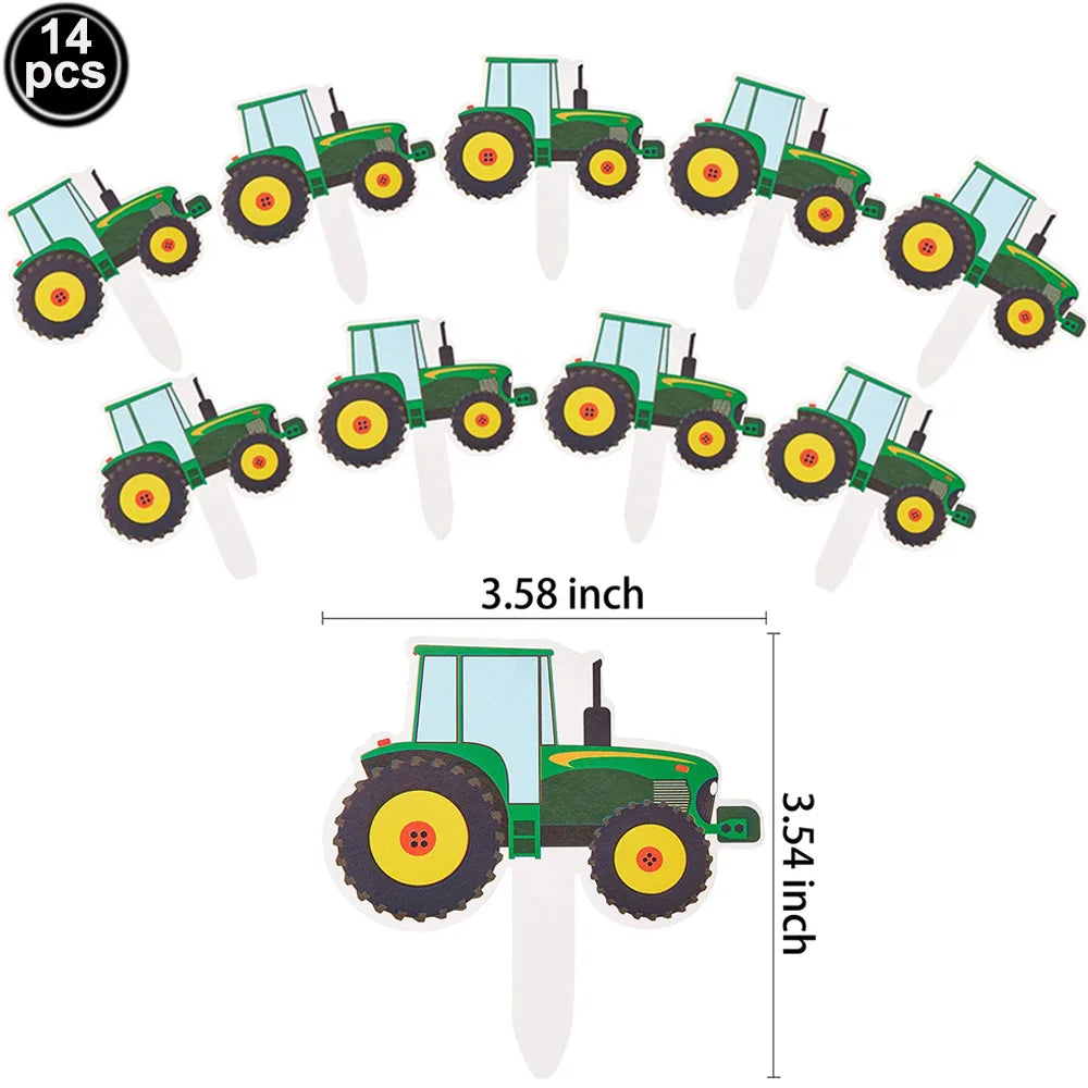 Tractor Party Paper Plates Cups Napkins Banner Tractor Birthday Party Supplies Tractor Themed Party Decor for Party Farm Party - Big Tim's Magic Emporium
