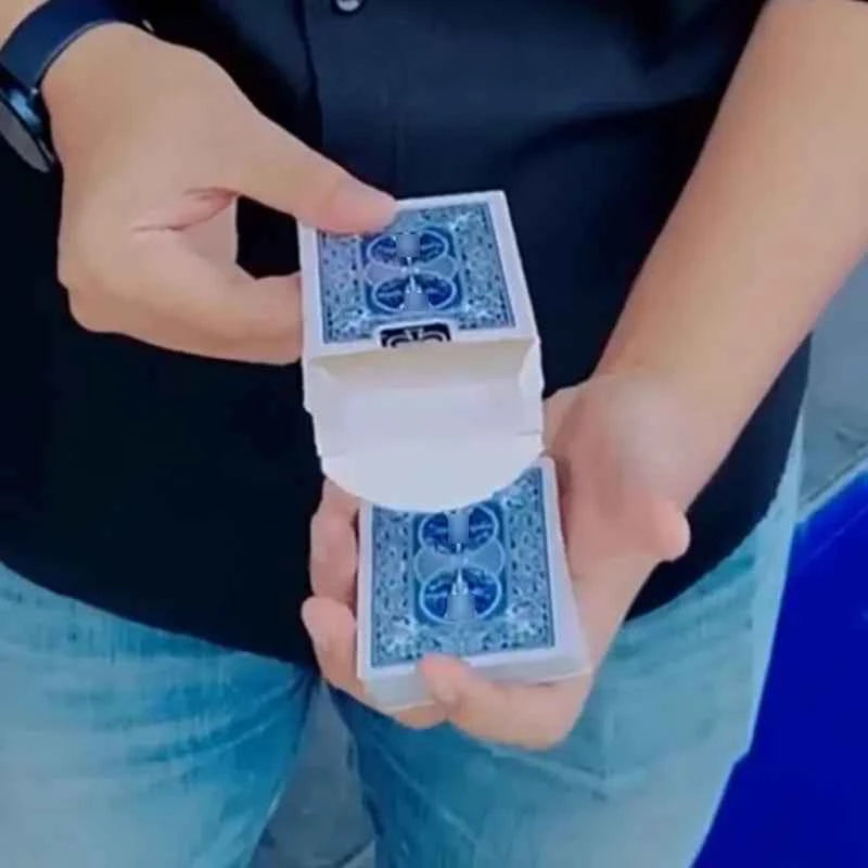 Deck Out Magic Tricks Real Deck Passing Thru Box Visual Card Magia Magician Close Up Street Illusions Gimmicks Mentalism Props