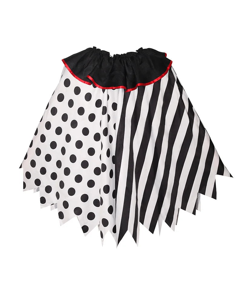 Horror Clown Cos Costume Halloween Women's Black and White Cloak Masquerade Adult Cosplay Role-playing Costume - Big Tim's Magic Emporium