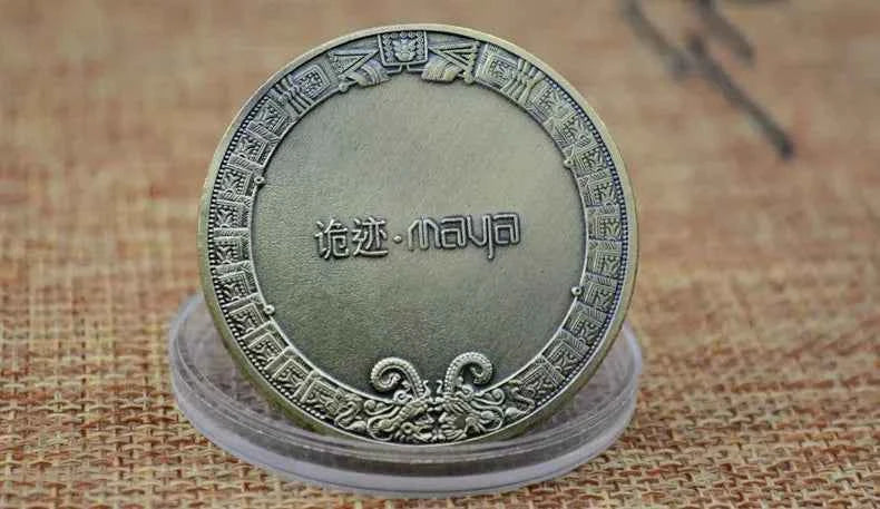 Souvenir Coin  Ancient Bronze Platted Mysterious Collectibles Coin Mexico Mayan Commemorative Coin