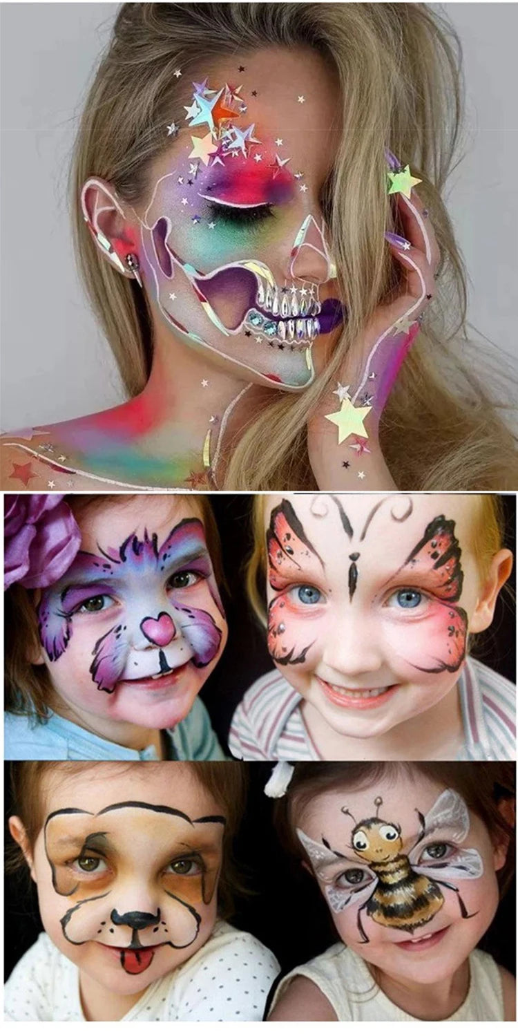 Face And Body Painting,Face & Body Paint Palette Makeup for Birthday Celebrations,Festivals,Halloween Costumes Oil Body Painting