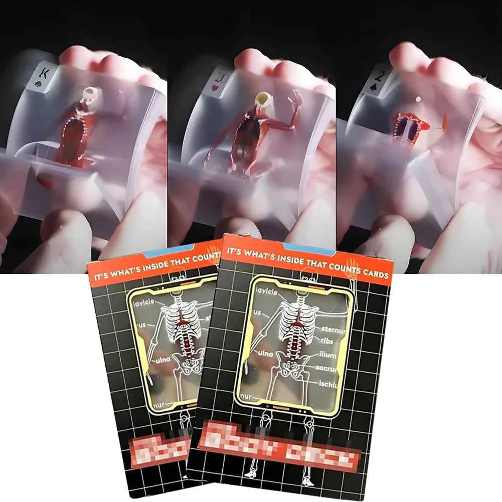 The Body Deck Mannequin Body Deck Skeleton Playing Cards Transparent Anatomy Poker Cards Skeletons X-Ray Designs EducationalGift