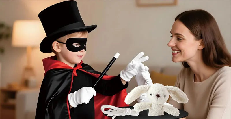 Children's Magician Cosplay Set with Magic Hats Sticks Versatile Cards Props Poker for Birthday Performance And Halloween