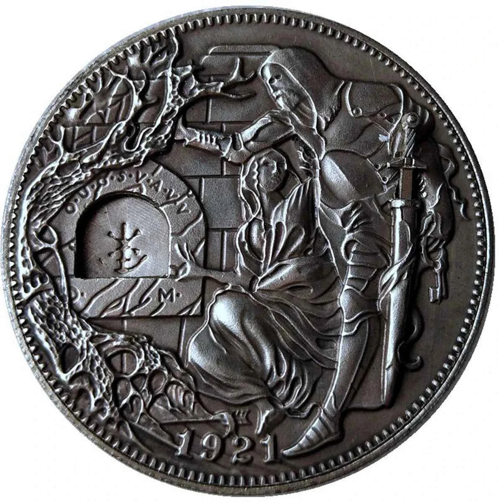 Movable Mechanism Holy Grail Coin Roman Booteen Hobo Nickel Wandering Removable Sword Magic Coin Collectible Christmas Gifts