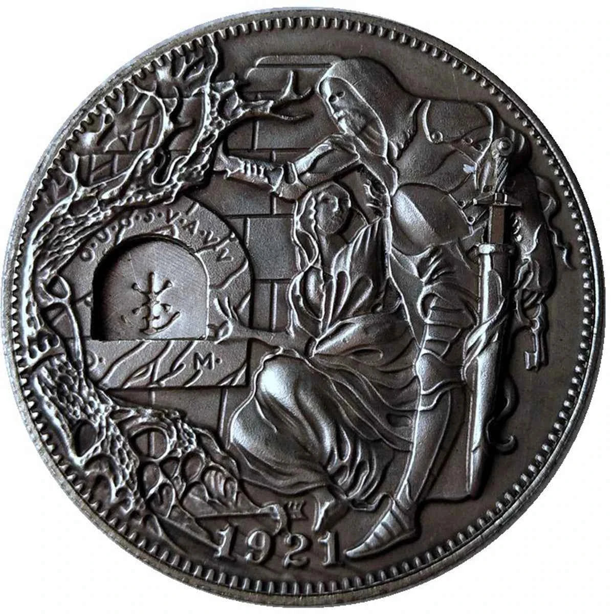 Movable Mechanism Holy Grail Coin Roman Booteen Hobo Nickel Wandering Removable Sword Magic Coin Collectible Christmas Gifts