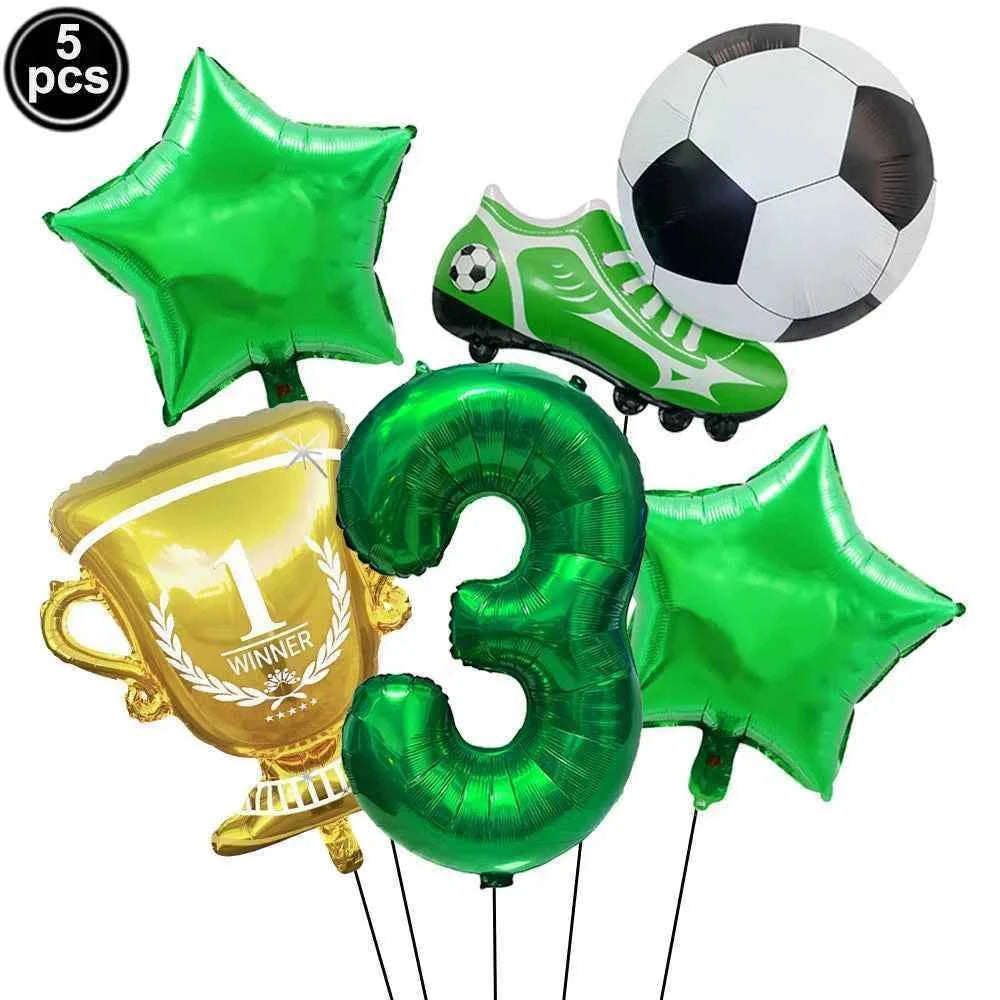Soccer Party Decoration Balloons Soccer Balls Football Sneakers Trophy Foil Balloons for Birthday Sports Theme Party Supplies