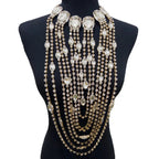 Long Tassel Rhinestone Glass Necklace