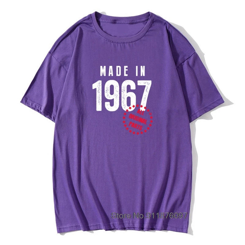 Funny T shirt Husband Birthday Gift 100% Cotton Retro TShirts 1965 1966 1967 1968 1969 Vintage Print Man Round Neck Clothes - Big Tim's Magic Emporium