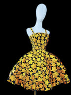 Gold & Silver Sequin Flared Mini Showgirl Dress – Glamour Stage & Performance Skater Costume