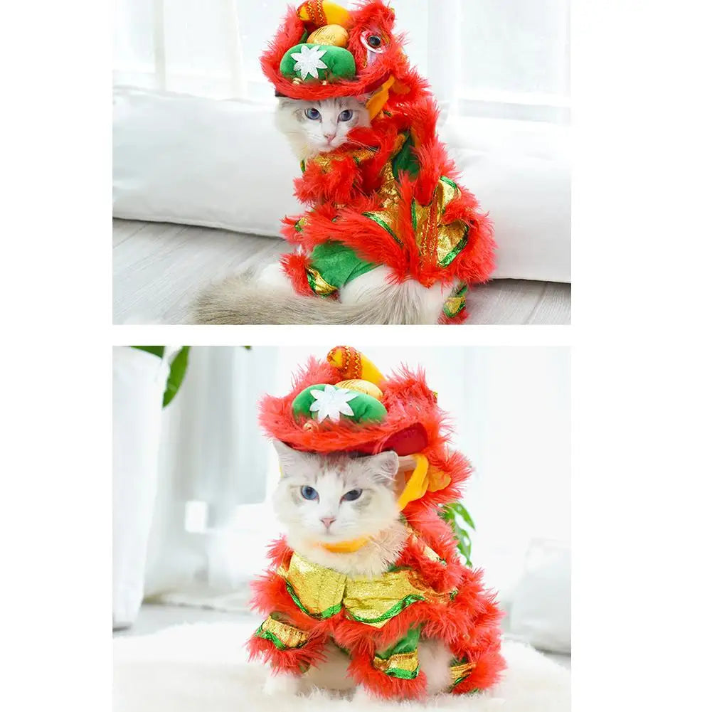 Pet Lion Dance Costume Dance Dog Costume Chinese New Year Pet Costume Dog Clothes For Pet New Year Spring Festival Dress Up