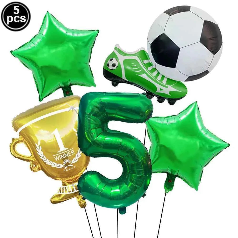 Soccer Party Decoration Balloons Soccer Balls Football Sneakers Trophy Foil Balloons for Birthday Sports Theme Party Supplies