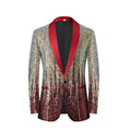 Men's Luxury Gradient Sequin Blazer Shawl Lapel Formal Stage Tuxedo Jacket