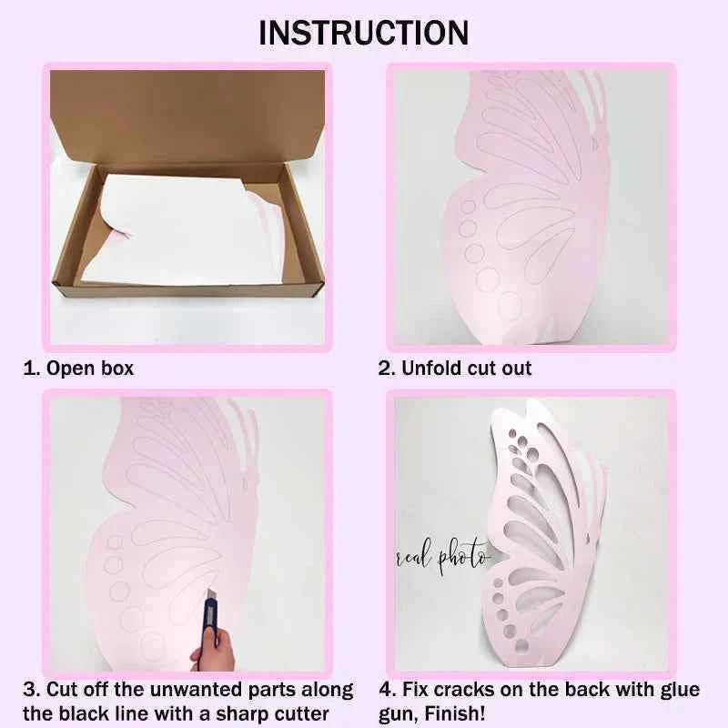 Purple Pink Butterfly Cutouts Hollow DIY Butterflies Decoration Baby Shower 1st Birthday Party Decor Supplies Girls Cut Out