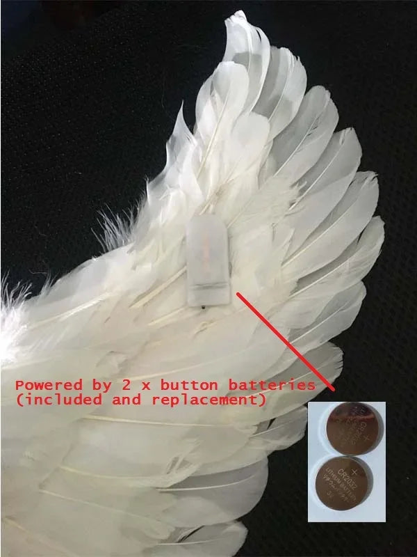 Party Glow LED Angel Feather Wing with Luminous Light Up Effect for Costume Birthday, Wedding and Christmas - Big Tim's Magic Emporium
