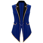 Velvet Circus Ringmaster Tailcoat Vest Marching Band Halloween Showman Outerwear