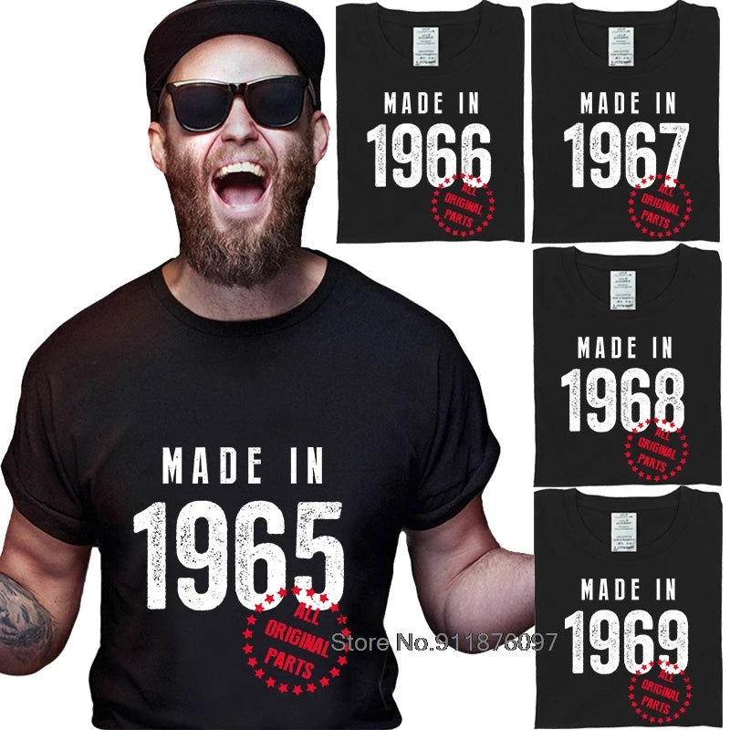 Funny T shirt Husband Birthday Gift 100% Cotton Retro TShirts 1965 1966 1967 1968 1969 Vintage Print Man Round Neck Clothes - Big Tim's Magic Emporium