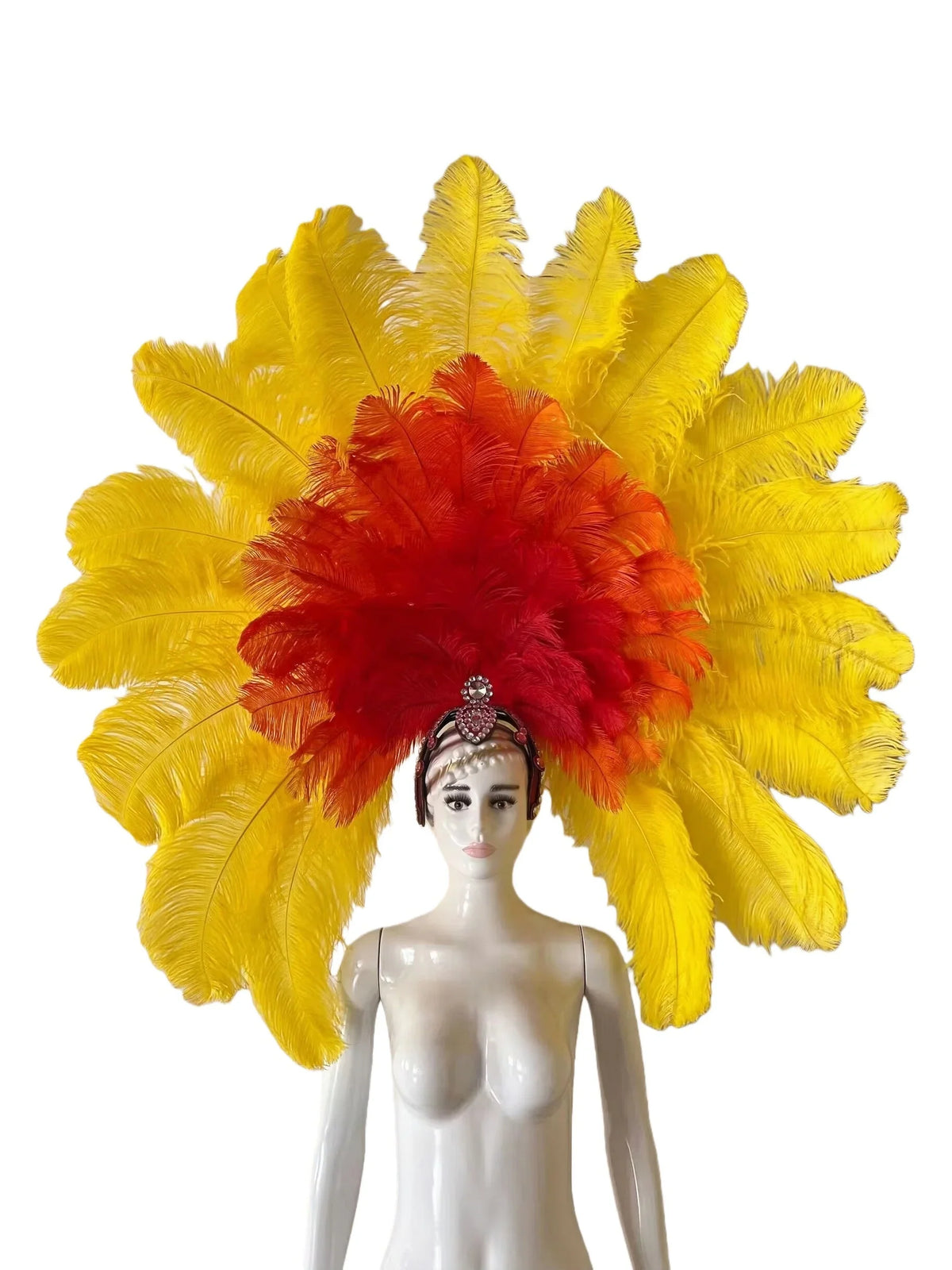 The Stardust Dionysia – Elegant Faux Fur & Rhinestone Samba Carnival Headdress