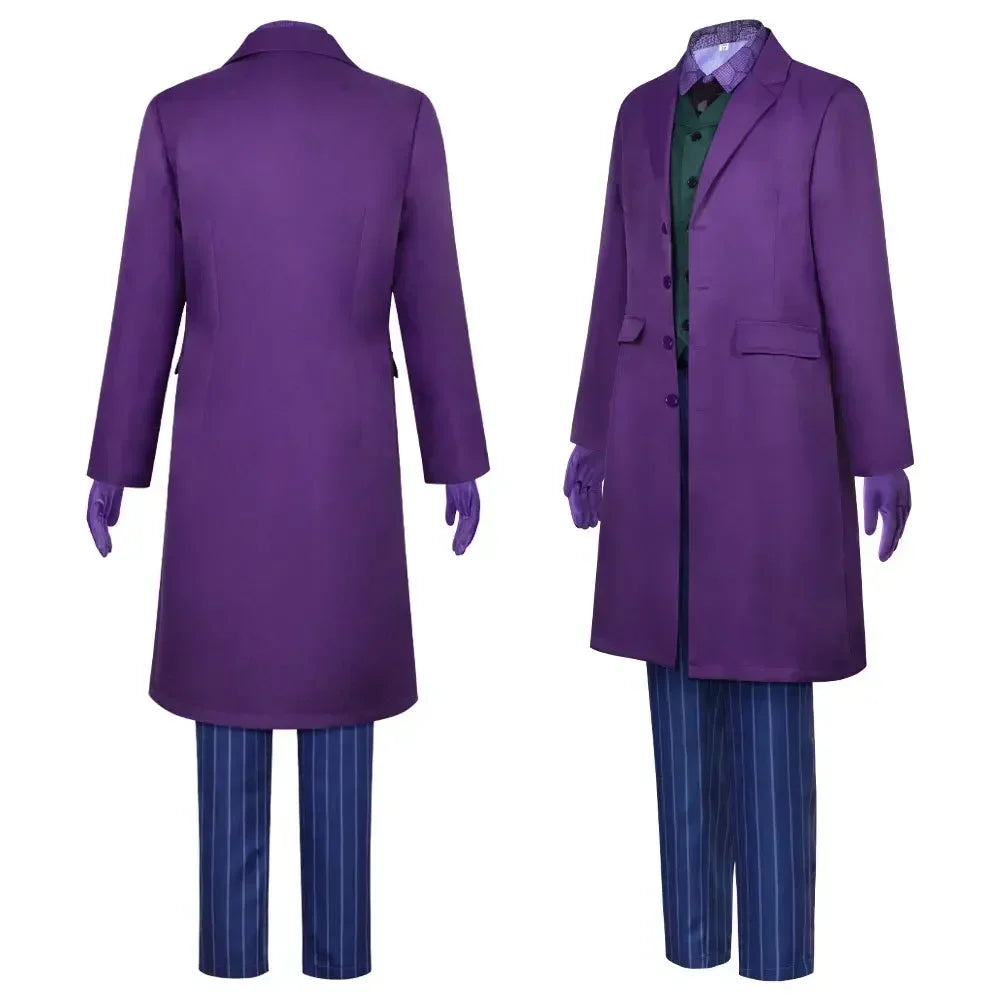 Purple Jacket Uniform for Adult Halloween Dress Up Party Clown Heath Ledger Suit Cosplay Movie&tv Dark Knight Costumes - Big Tim's Magic Emporium