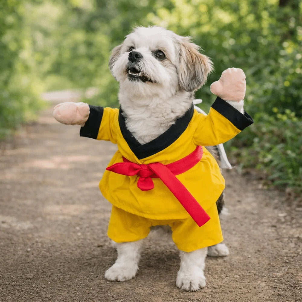 Funny Pet Taekwondo Costume Comfortable Breathable Cat Cosplay Costume Uniform Style Pet Transformational Outfit Cosplay Event