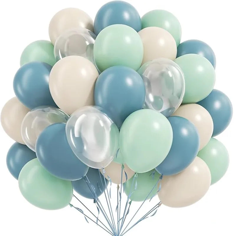 Under the Sea Party Decorations 120pcs Blue and sand white Balloons for Summer Ocean Beach Baby Shower Birthday Party Supplies