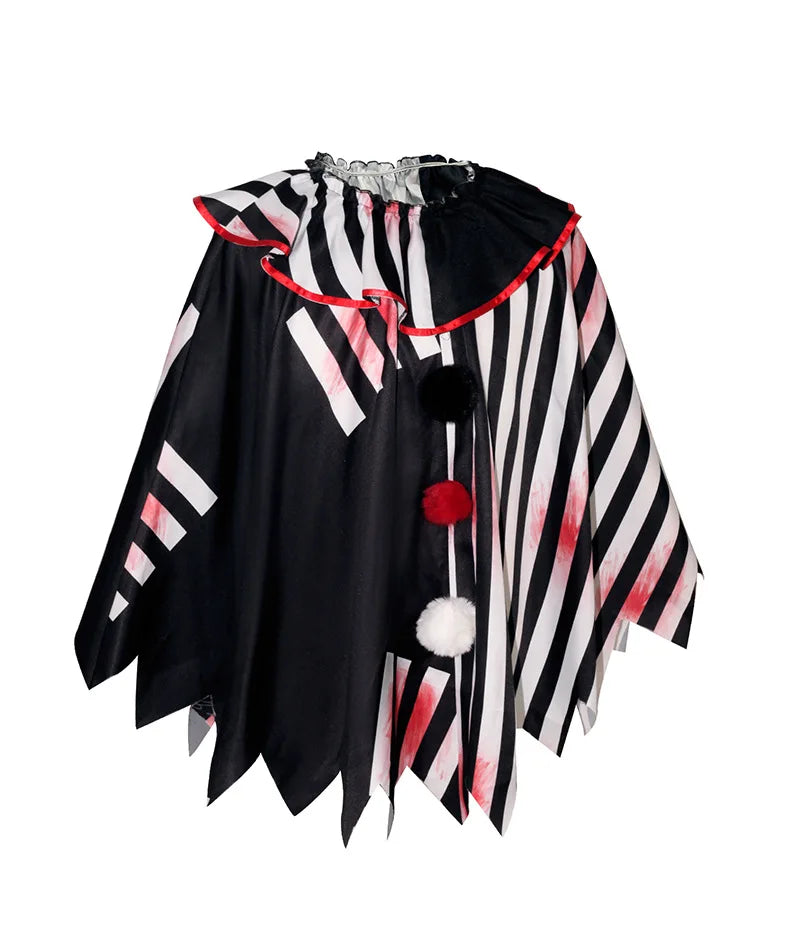 Horror Clown Cos Costume Halloween Women's Black and White Cloak Masquerade Adult Cosplay Role-playing Costume - Big Tim's Magic Emporium