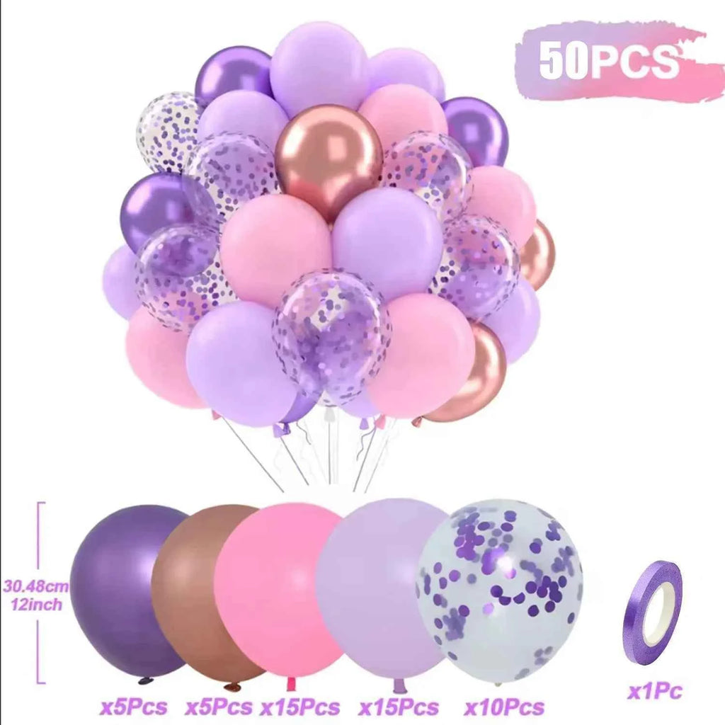 Birthday Decorations Balloons Purple Happy Party Wedding Pink Blue Mother's Father's Child's Day Carnival Christmas Halloween