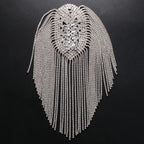 Rhinestone Tassel Chain Epaulette Shoulder Pad Applique