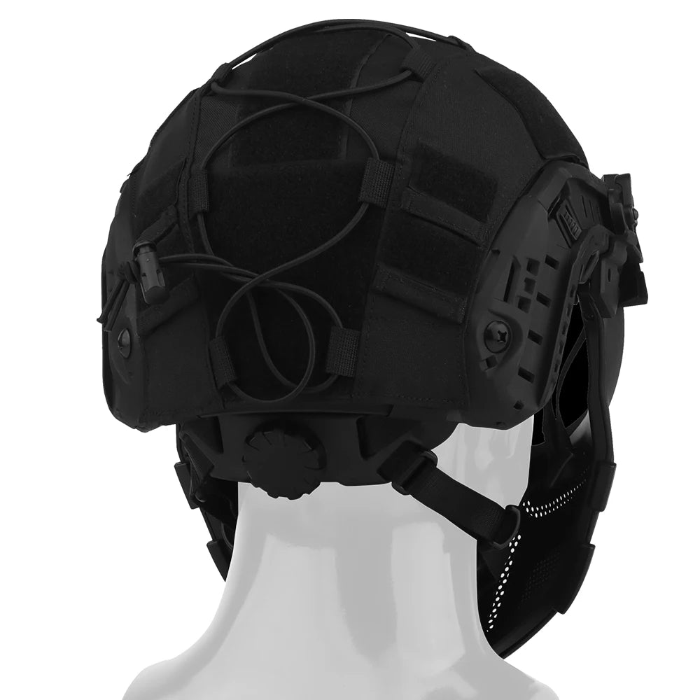 Tactical FAST Helmet Half Face Mask With Flip Goggles Black/Clear 2Pcs Lenses for Hunting Airsoft CS Game Paintball Mask Gear - Big Tim's Magic Emporium