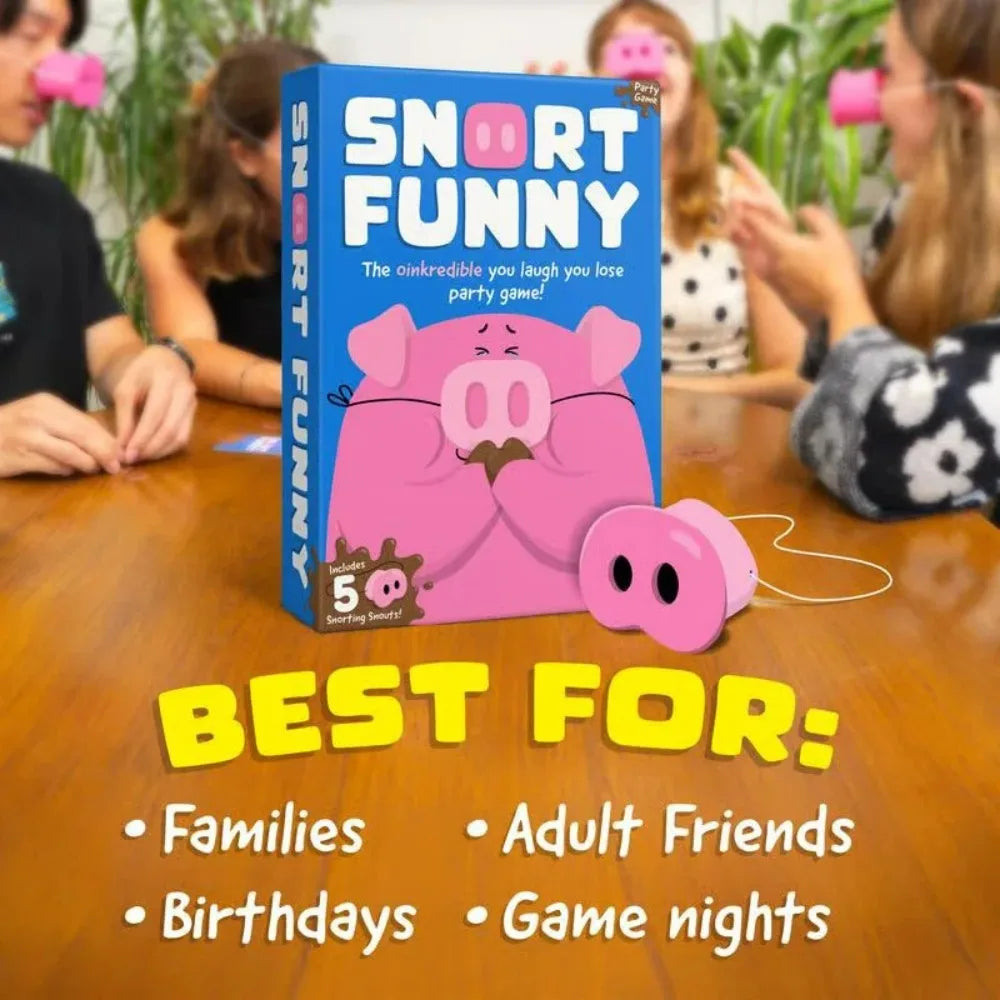 Party Game Provides Fun Snorts Board Games 5 Toy Pig Noses and Challenge Cards for Family and Friends - Big Tim's Magic Emporium