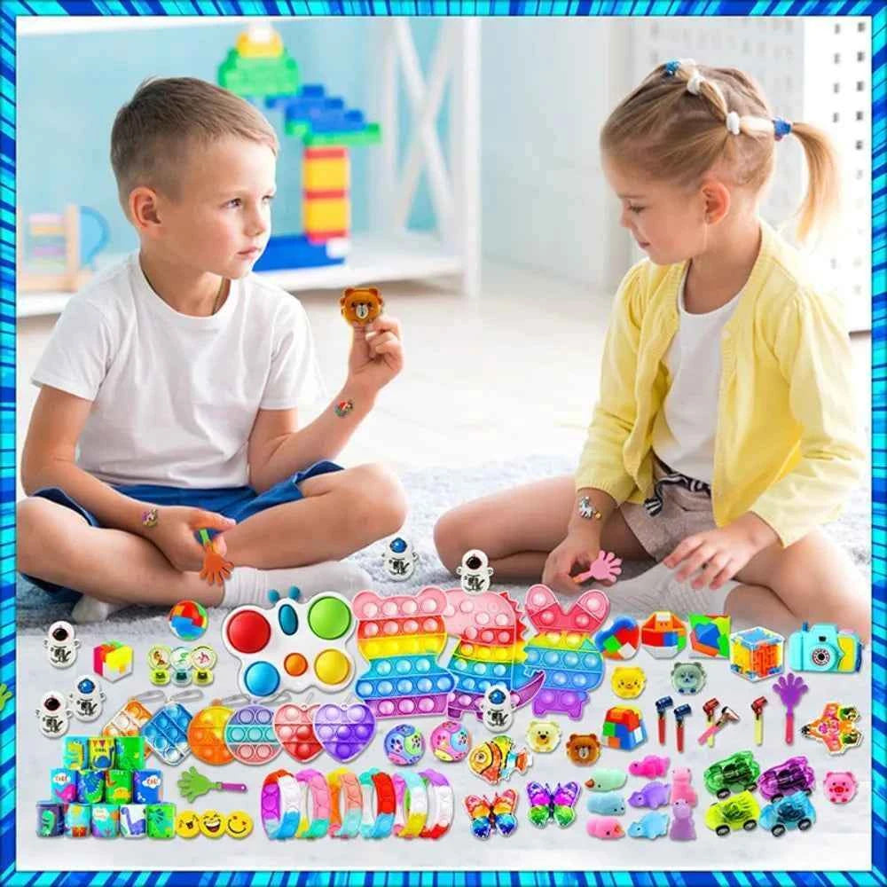 Boxed 206 Pcs Party Favors Set for Birthday Wedding Children's Day Carnival Celebration Christmas Party Favors Classroom Prizes