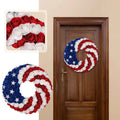 4th Of July Rose Floral Wreath American Flag Star Front Door Garland Independence Day Artificial Flower Hanging Decor Home Porch